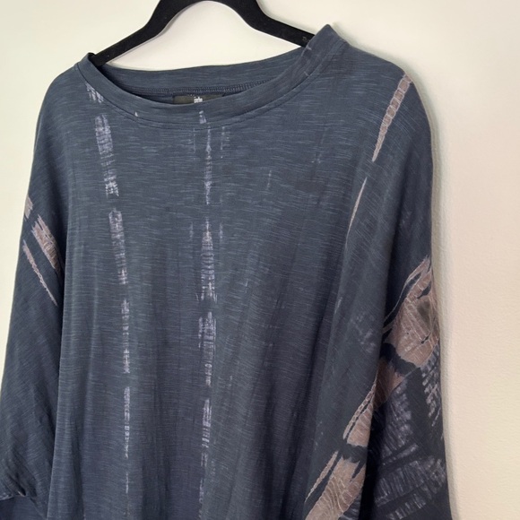 NWT L to 1 XL Jarbo Karo Top Shibori Blue Gray O/S Long Sleeve Women's $298 - Picture 7 of 13
